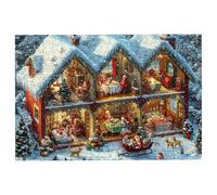 Puzzle 5000 Pièces Adultes, Noël Puzzle Adulte avec Une Boîte d'emballage Exquise, Classique Jeux Educatifs pour Activité Familiale, Grand Puzzles en Bois Cabine, Cadeau Tableau Decor Murale -2007