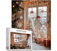 Puzzle 5000 Pièces Adultes, Noël Puzzle Paysage Motif Désign, Grand Bois Jigsaw 156x105cm Débutant Fille éducatif Challenge Toy Emballage Cadeau for Decoration Chambre Murale, Cadeau Femme, Model817