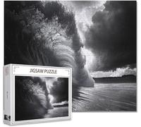 Puzzle 5000 Pieces Adultes Noir et Blanc Jigsaw Puzzle Bois Classiques Impossible éDucatif Jigsaw Exerce MéMoire L'Intuition avec Affiche Incluse BoîTe Compacte Peut Cadeau pour Domicile DéCorer R-5