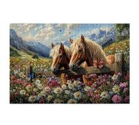 Puzzle 5000 Pièces Adultes, Puzzle Cheval pour Adulte, Grand Puzzles Bois avec Boite Cadeau 156x105cm, Jeu de Concentration pour Adultes, Decoration Noel, Idee Cadeau Femme Homme, Thème: Fleur, Z-21