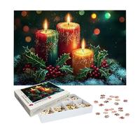 Puzzle 5000 Pièces Adultes, Puzzle Noël pour Adulte et Enfants, Grand Puzzles Bois avec Boite, Jeu de Concentration pour Adultes, 5000 Pièces Puzzles Bougie pour Décoration Murale, Cadeaux, -7226