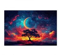 Puzzle 5000 Pièces Adultes, Puzzle Starry Night pour Adulte, Grand Puzzles Bois avec Boite Cadeau 156x105cm, Jeu de Concentration pour Adultes, Decoration Noel, Cadeau Femme Homme, Thème: Arbre, C-35