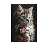 Puzzle 5000 Pieces Animal Puzzle Chat 5000 Pièces Grand Adultes Difficile Jigsaw en Bois avec Boîte Cadeau, DIY Challenge Impossible Créatif Jeu pour Adulte, Decoration Maison 105x156cm D-1200