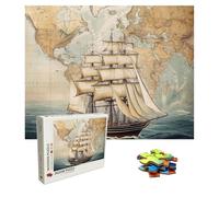 Puzzle 5000 Pièces Carte Puzzle Adulte Grand 156.5 X 105.5 cm, Bateau Puzzles Jeu éDucatif Défi, 5000 Pièces Jigsaw Puzzles Classiques pour Cadeau Femme et Homme, Decoration Murale Maison, 8p-64