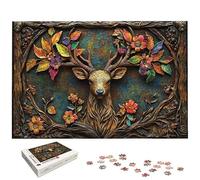 Puzzle 5000 Pièces Cerf, Puzzle 5000 Pièces pour Adultes et Enfants à Partir de 14 Ans, Animaux Puzzles Bois avec Une Boîte d'emballage Exquise, Puzzles pour Décoration Murale, Cadeau Femme, -6596