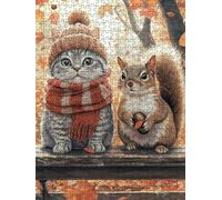 Puzzle 5000 Pièces, Chat ChâTaignier Puzzle Adulte 5000, Impossible Classique Jigsaw, Jigsaws en Bois, Familial Puzzles Jeu de, pour Jeu Éducatif Défi Jouets, Décoration Murale Cadeau BXHZW5-61