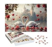 Puzzle 5000 Pièces Château, Puzzle 5000 Pièces Adultes et Enfants, Puzzles Bois avec Une Boîte d'emballage Exquise, Jeu Éducatif Puzzles Cygne, Decoration Maison, Cadeau Femme, Cadeau Homme, -9185