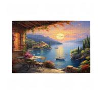 Puzzle 5000 Pieces Coucher de Soleil Puzzle Paysage 5000 Pièces Grand Adultes Difficile Jigsaw en Bois, Challenge Impossible Créatif Jeu pour Adulte, Decoration Maison, Cadeau Femme 105x156cm D-706