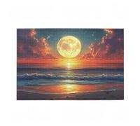 Puzzle 5000 Pieces Coucher de Soleil Puzzle Plage 5000 Pièces Grand Adultes Difficile Jigsaw en Bois avec Boîte Cadeau, DIY Challenge Impossible Créatif Jeu pour Adulte, Cadeau Femme 105x156cm D-505