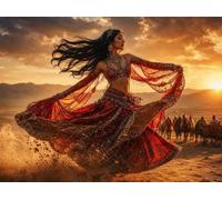 Puzzle 5000 Pieces Danseuse Exotique du désert, Puzzle pour Adultes 5000 Pièces 156x105cm, Encastrement Parfait, Tri Facile Lettres au Dos, sans Poussière, Cadeau Anti-Stress pour Femmes et Hommes