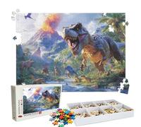 Puzzle 5000 Pieces Dinosaure Volcan - Grand Puzzles Bois - Puzzle 5000 Pièces Adultes - Jeu D'Intelligence - avec Boîte d'emballage Exquise - Découpe de Précision - Qualité Puzzles Coloré W3H-11