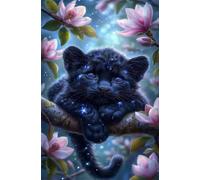 Puzzle 5000 Pièces Fleurs Léopards 156x105 cm Classique Puzzles Art Relaxant et Stimulant, Loisir CréAtif Réservé aux Adolescents et Adultes