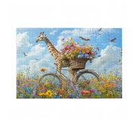 Puzzle 5000 Pieces Girafe Puzzle Fleur 5000 Pièces Grand Adultes Difficile Jigsaw en Bois avec Boîte Cadeau, DIY Challenge Impossible Créatif Jeu pour Adulte, Decoration Maison 105x156cm D-600