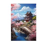 Puzzle 5000 Pieces Japon Puzzle Fleurs de Cerisier 5000 Pièces Grand Adultes Difficile Jigsaw en Bois, Challenge Impossible Créatif Jeu pour Adulte, Decoration Maison, Cadeau Femme 105x156cm D-1641