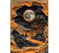 Puzzle 5000 Pièces Jeux éducatif Défi Jouets Arbre Lunaire Abstrait Puzzles Classiques Puzzle DIY Cadeaux de l'art de la Décoration Moderne
