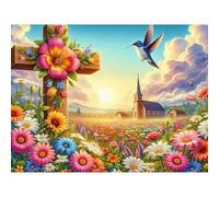 Puzzle 5000 pièces Jeux éducatif Défi Jouets Jardin de l'église Puzzles Classiques Puzzle DIY Cadeaux de l'art de la Décoration Moderne