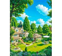 Puzzle 5000 Pièces Jeux éducatif Défi Jouets Paysage du domaine Vert Puzzles Classiques Puzzle DIY Cadeaux de l'art de la Décoration Moderne
