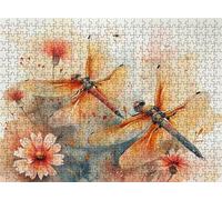 Puzzle 5000 Pieces - Libellule Fleur 156.5x105.5 cm Puzzles pour Adultes - Puzzle 5000 Pièces Adultes - avec Une Boîte d'emballage Exquise - Jeu d'Activités Familiales - Décoration Moderne s7h-686