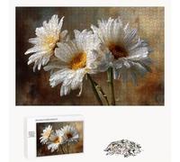 Puzzle 5000 Pièces - Marguerite & Blanc - Puzzle en Bois Durable avec Lettres au Dos - Jeu sans Poussière avec Affiche - Modèle pour Collectionneurs et 14 Ans et Plus (181x105cm) P3#513