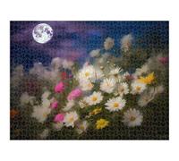 Puzzle 5000 Pièces - Marguerite & Vue Nocturne - 5000 Pièces Puzzle en Bois avec Lettres au Dos - Décoration Murale et Détente - Adulte Article de Loisir Créatif Cadeaux 1T#1044