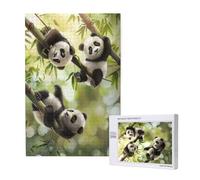 Puzzle 5000 Pieces Panda Grand Puzzle Classiques en Bois pour Adultes, Jeux Amusants/Colorés/Impossible/Difficiles, Cadeau d'anniversaire ou de Vacances pour la Famille ou Les Amis - Bambou 2T-1096