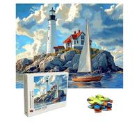 Puzzle 5000 Pièces Phare Puzzle Adulte Grand 156.5 X 105.5 cm, Bateau Puzzles Jeu éDucatif Défi, 5000 Pièces Jigsaw Puzzles Classiques pour Cadeau Femme et Homme, Decoration Murale Maison, 8p-65