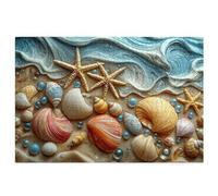 Puzzle 5000 pieces Plage Adultes, Puzzle Coquille pour Adulte, Grand Puzzles Bois avec Boite Cadeau, Jeu de Concentration pour Adultes, 5000 pieces Puzzles Décoration Murale Maison, Cadeau Femme, X-42