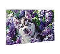 Puzzle 5000 Pièces Puzzle en Bois DIY Fleur Chien EU De l'art Décoration Cadeau Unique pour Décoration Maison, Puzzles Familial, Parfait pour Les Soirées de Jeu,Activité Familiale Parfaite K0F-128