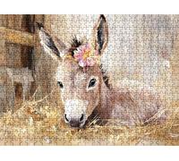 Puzzle 5000 pièces, Puzzle Impossible Adultes 156.5 x 105.5 cm, Impression Haute Définition, Jeux Éducatifs, Puzzles Bois Anti-Stress pour Toute la Famille, Décor Murale, Animal âne w0-155