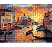Puzzle 5000 pièces, Puzzle Impossible Adultes 156.5 x 105.5 cm, Impression Haute Définition, Jeux Éducatifs, Puzzles Bois Anti-Stress pour Toute la Famille, Décor Murale, Venise Ville de l'eau w0-865