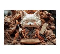 Puzzle 5000 pieces Renard, Puzzle 5000 pieces Adultes en Bois, Bricolage Jeu Éducatif avec Boite Cadeau pour Adultes, Bois Épais et Résistant, Puzzles pour Décor, Cadeau Femme Homme, Thème: Mignon P-5
