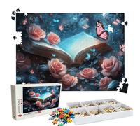 Puzzle 5000 Pieces Rose Papillon - Grand Puzzles Bois - Puzzle 5000 Pièces Adultes - Jeu D'Intelligence - Emballage Boîte - Découpe de Précision - Qualité Puzzles Coloré pour Décor D’intérieur W3H-80