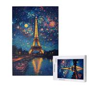 Puzzle 5000 Pièces Tour Eiffel Puzzle Ciel,Puzzles Bois Adulte avec Boîte Cadeau,Loisirs Créatifs Adultes DIY Activite Manuelle,Cadeau Anniversaire Homme Femme,Décoration Intérieure,105x156cm,p1384t