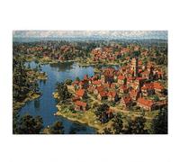 Puzzle 5000 Pieces Ville Adultes, Puzzle Paysage pour Adulte, Grand Puzzles Bois avec Boite Cadeau, Jeu de Concentration pour Adultes, 5000 Pieces Puzzles Décoration Murale Maison, Cadeau Femme, H-20