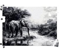 Puzzle 5000P Pièces éléphant Noir, Puzzles Bois 61.6 x 41.5 in, l0-80