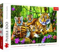Puzzle 500T Famille de tigres 68x48cm