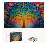 Puzzle 520 Pièces - Abstrait & Arbre - Puzzle en Bois Durable avec Lettres au Dos - Jeu sans Poussière avec Affiche - Modèle pour Collectionneurs et 14 Ans et Plus (52 x 38 cm) P3#108