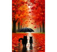 Puzzle 520 Pièces Adultes Feuille D'Érable Animal Chat 52x38 cm Difficile et Stimulant, Parfait pour Les Amateurs de Puzzles, Cadeau Stimulant, Puzzle 520 Pieces