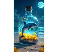 Puzzle 520 Pièces Adultes, Fleur Dauphin Lunaire, 52x38 cm Jeux Educatifs Favorisant la Concentration Jeu de Création et Logique Cadeau Garcon et Fille, Puzzle 520 Pieces