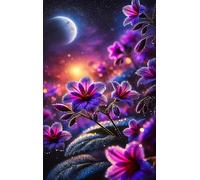 Puzzle 520 Pièces Adultes, Fleurs Lune, 52x38 cm Jeux Educatifs Favorisant la Concentration Jeu de Création et Logique Cadeau Garcon et Fille, Puzzle 520 Pieces