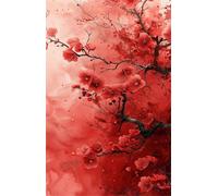 Puzzle 520 Pieces Adultes Fleurs Prunier Rouges, Puzzle Impossible Difficile et Stimulant Parfait pour Les Amateurs de Puzzles Cadeau Stimulant pour Hommes Femmes Plus âgés 52 x 38 cm