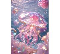 Puzzle 520 Pièces Adultes, Méduse, 52x38 cm Jeux Educatifs Favorisant la Concentration Jeu de Création et Logique Cadeau Garcon et Fille, Puzzle 520 Pieces