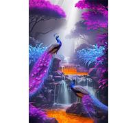 Puzzle 520 Pièces Adultes, Paon Cascade, 52x38 cm Jeux Educatifs Favorisant la Concentration Jeu de Création et Logique Cadeau Garcon et Fille, Puzzle 520 Pieces