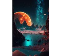 Puzzle 520 Pièces Adultes Planète Jaune Espace Puzzles Classique Divertissement Créatif Jouets de Jeu Stimulants Puzzle 520 Pieces 52x38 cm