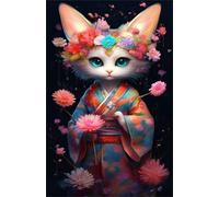 Puzzle 520 Pieces Chaton Fleurs, Jeux éducatif Défi Jouets Puzzles Classiques, Parfaitement Emboîtable Lettres au Dos, pour Vous Faciliter Le Travail pour Hommes Femmes Plus âgés 52 x 38 cm