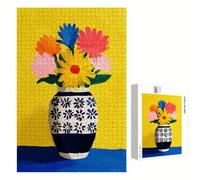 Puzzle 520 Pièces - Fleur & Jaune - Puzzle en Bois Durable avec Lettres au Dos - Jeu sans Poussière avec Affiche - Modèle pour Collectionneurs et 14 Ans et Plus (52 x 38 cm) P3#956