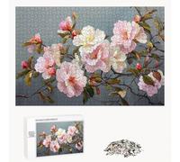 Puzzle 520 Pièces - Fleur & Rose - Puzzle en Bois Durable avec Lettres au Dos - Jeu sans Poussière avec Affiche - Modèle pour Collectionneurs et 14 Ans et Plus (52 x 38 cm) P3#484