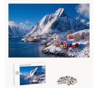 Puzzle 520 Pièces - Hiver & Montagne - Puzzle en Bois Durable avec Lettres au Dos - Jeu sans Poussière avec Affiche - Modèle pour Collectionneurs et 14 Ans et Plus (52 x 38 cm) P3#379