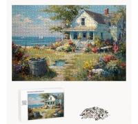 Puzzle 520 Pièces - Océan & Cabine - Puzzle en Bois Durable avec Lettres au Dos - Jeu sans Poussière avec Affiche - Modèle pour Collectionneurs et 14 Ans et Plus (52 x 38 cm) P3#301