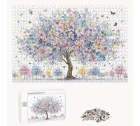 Puzzle 520 Pièces - Papillon & Arbre - Puzzle en Bois Durable avec Lettres au Dos - Jeu sans Poussière avec Affiche - Modèle pour Collectionneurs et 14 Ans et Plus (52 x 38 cm) P3#293
